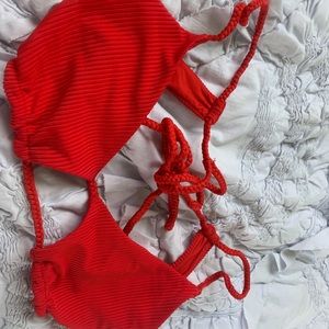 frankies bikini - willa top - red